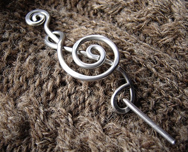 Treble Clef Aluminum Shawl Pin, Scarf Pin, Sweater Brooch