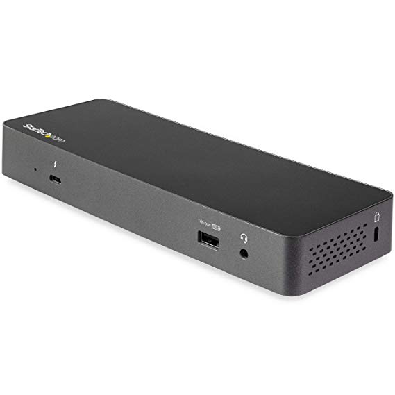 StarTech.com Universal Thunderbolt 3 or USB-C Host Docking Station - Dual Monitor 4K DisplayPort - 60W Power Delivery - TB3 / USB 3.1 Gen 2 Type-C Dock - Mac & Windows (TB3CDK2DP)