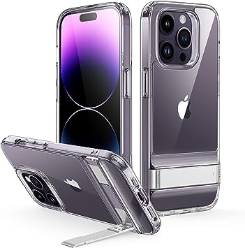 ESR for iPhone 14 Pro Case with Stand, 3 Stand Modes, Military-Grade Drop Protection, Supports Wireless Charging, Slim Back Cover with Patented Kickstand for iPhone 14 Pro Phone Case, Clear