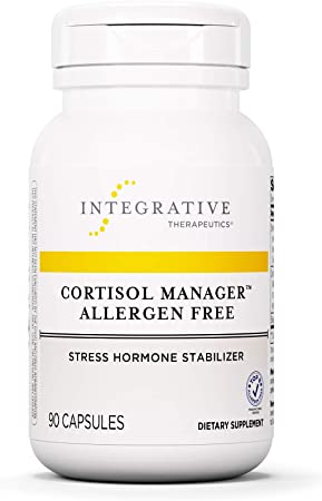 Cortisol Manager Allergen Free - Integrative Therapeutics - Sleep, Stress, Cortisol Support Supplement - Ashwagandha, Phosphatidylserine, L-Theanine - Support Adrenal Health - Vegan - 90 Capsules