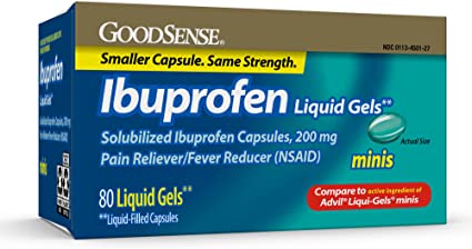 Ibuprofen Mini Liquid-Gels, 200 mg, Liquid-Filled Capsules, Pain Reliever and Fever Reducer, 80 Count