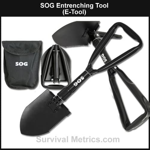 Entrenching Tool (E-Tool), Tactical/Military, Folding, with Pick & Pouch