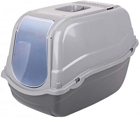 Dogi Click and Secure Pet Cat Litter Tray Toilet Box, Grey