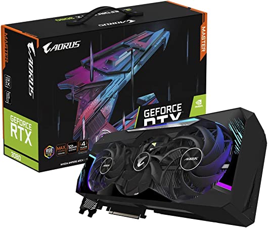 GIGABYTE AORUS GeForce RTX 3080 Master 12G Graphics Card, MAX-Covered Cooling, 12GB 384-bit GDDR6X, GV-N3080AORUS M-12GD Video Card