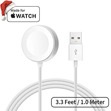MPIO [ Apple MFi Certified Apple Watch Charger - 3.3 Feet / 1 Meter iWatch Magnetic Fast Charging Cable, Great Replacement Cord for Travel, Made for All Apple Watch Series 1/2/3/4 38mm-44mm