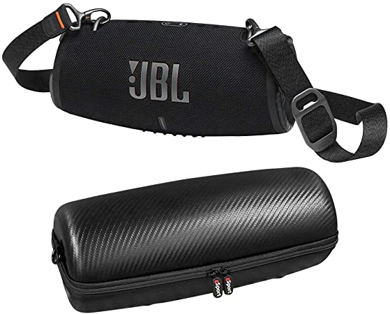 JBL Xtreme 3 Waterproof Bluetooth Speaker Bundle with gSport Carbon Fiber Case and Shoulder Strap (Black)