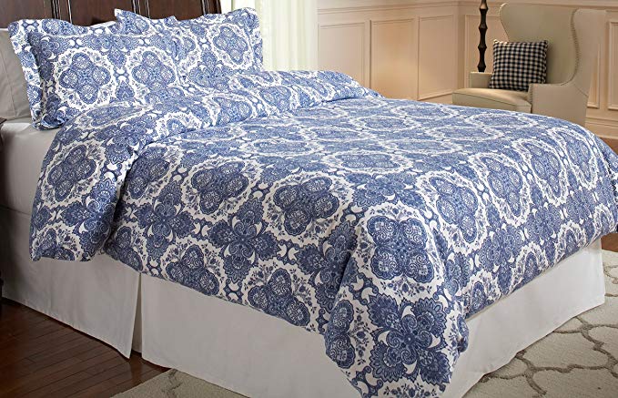 Pointehaven 3-Piece 200 GSM Flannel Duvet Cover Set, Full/Queen, Printed, Alpine