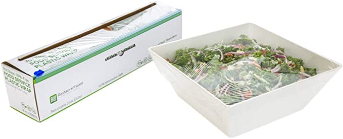 RW Base 18 Inch x 2000 Feet Cling Wrap, 1 Roll Microwave-Safe Cling Film - With Removable Slide-Cutter, BPA-Free, Clear Plastic Food Wrapping Film, Securely Seal And Keep Food Fresh - Restaurantware