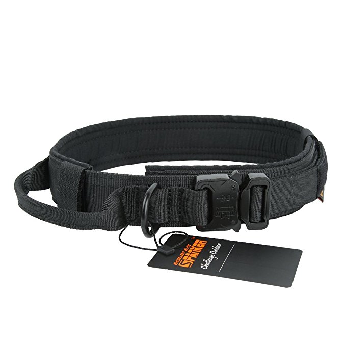 EXCELLENT ELITE SPANKER Tactical Dog Collar Military Training Nylon Adjustable Dog Collar with Control Handle