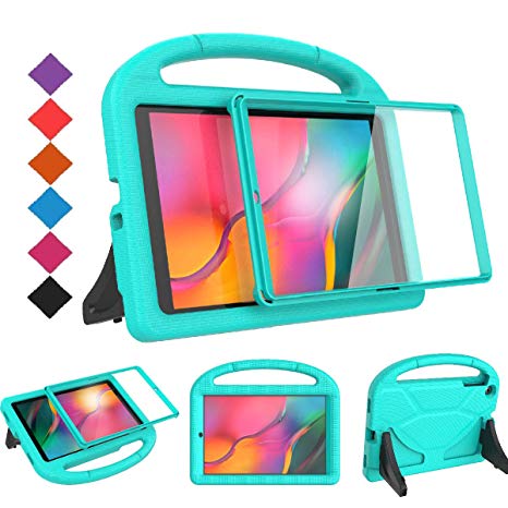 BMOUO Kids Case for Samsung Galaxy Tab A 10.1 (2019) SM-T510/T515 - Built-in Screen Protector, Shockproof Light Weight Handle Friendly Kids Case for Galaxy Tab A 10.1 inch 2019 Release - Turquoise