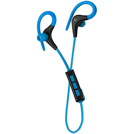 KitSound Race In Ear Wireless Bluetooth Headphone with Spare Replaceable Earbuds - Blue