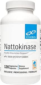 XYMOGEN Nattokinase - Nattokinase 2000 FU Blood Pressure Supplements - Heart Health, Blood Circulation and Blood Pressure Support - Gluten Free, Vegan, Non GMO (120 Capsules)