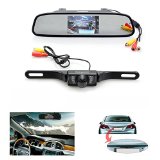 Backup Camera and Monitor KitChuanganzhuo 43 Car Vehicle Rearview Mirror Monitor for DVDVCRCar Reverse Camera  CMOS Rear-view License Plate Car Rear Backup Parking Camera With 7 LED Night Vision