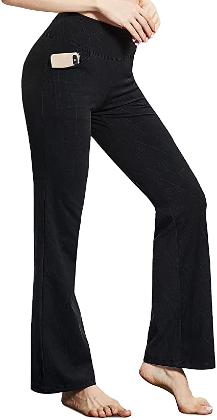 TOPLUS Women's Bootcut Yoga Pants with Pockets, Women Sports Gym Trousers, High Waist Workout Bootleg Pants Tummy Control, for Sports & Casual