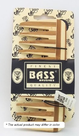 Large Wide Tooth Wood Comb By Bass Brushes 6X2.5 inch