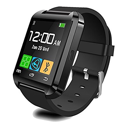 Aipker U8 Bluetooth Smart Watch with Altimeter for Samsung LG Sony Android Phone Black