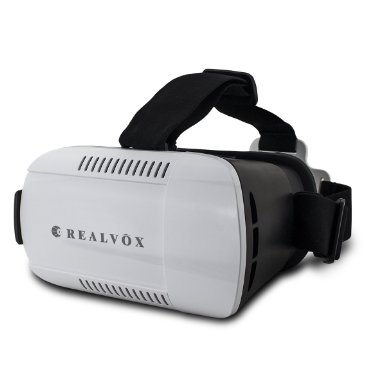 REALVOX Plastic 360 Viewing Experience Virtual Reality Headset Google Cardboard 3D VR Game Movie Glasses PD & FD Adjustment for HTC LG Samsung iPhone, White/Black