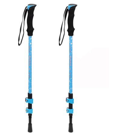 [1 Year Warranty]Antishock Outer LockTrekking Poles OuTera Hiking Poles / Walking Stick Adjustable for Hiking and Skiing
