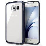 Galaxy S6 Case TORU SOFT CUSHION BUMPER - Slim Fit Crystal Clear Hard Cover Case with Protective TPU Bumper for Samsung Galaxy S6 - Clear  Metal Slate