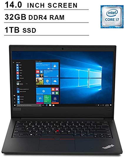 2020 Newest Lenovo Thinkpad E490 14 Inch FHD 1080P Business Laptop (Intel 4-Core i7-8565U up to 4.6GHz, 1TB DDR4 RAM, 512GB SSD, Intel UHD 620, WiFi, Bluetooth, HDMI, Windows 10 Pro)