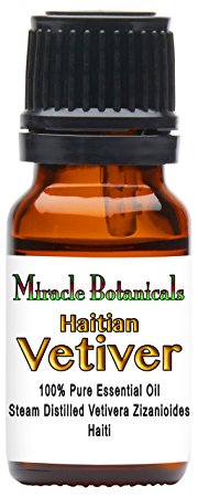 Miracle Botanicals Wildcrafted Haitian Vetiver Essential Oil - 100% Pure Vetivera Zizanioides - Therapeutic Grade 10ml