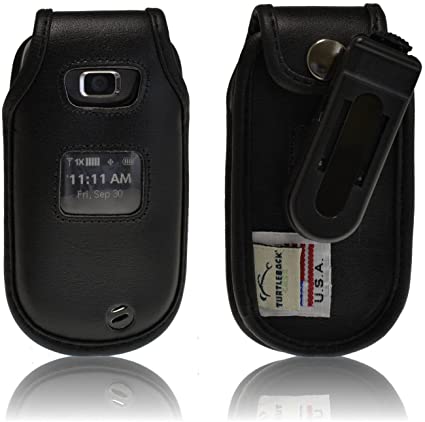Fitted Case for LG Revere 2 by Turtleback, Black Leather with Ratcheting Plastic Belt Clip - Made in USA
