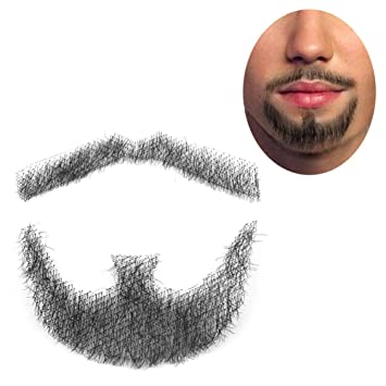 ExGizmo Fake Man Mustache Word Simulation Of real Human Hair Makeup Facial Hair Wig (Goatee only)