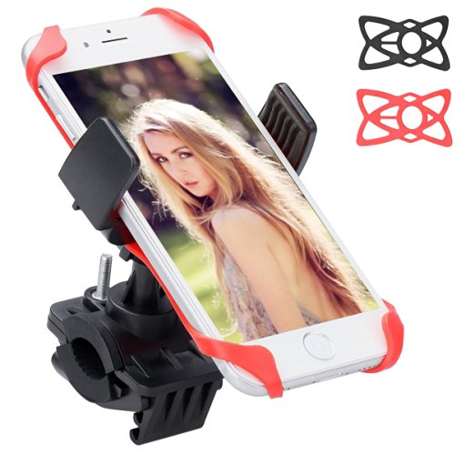 Bike & Motorcycle Cell Phone Mount,by Ailun,Universal Phone Mount Holder,Universal for iPhone 6/6s Plus,Samsung Galaxy S7/S7 Edge/S6/s6 edge,and All Other Smartphones,iPods,and MP3 players[BLACK]