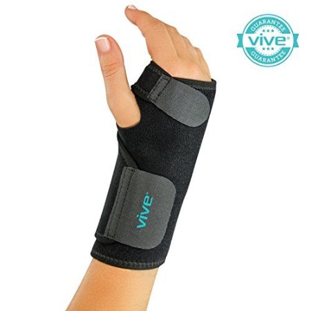 Wrist Brace by VIVE - Best Universal Support for Carpal Tunnel, Tendonitis, Wrist Pain & Sports Injuries - Removable Splint - One Size Fits Most - Satisfaction Guarantee (Right Wrist)
