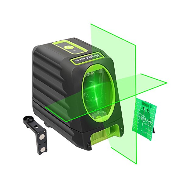 Self-Leveling Laser Level - Huepar Box-1G 150ft/45m Outdoor Green Cross Line Laser Level with Vertical Beam Spread Covers of 150°, Selectable Laser Lines, 360°Magnetic Base and Battery Included