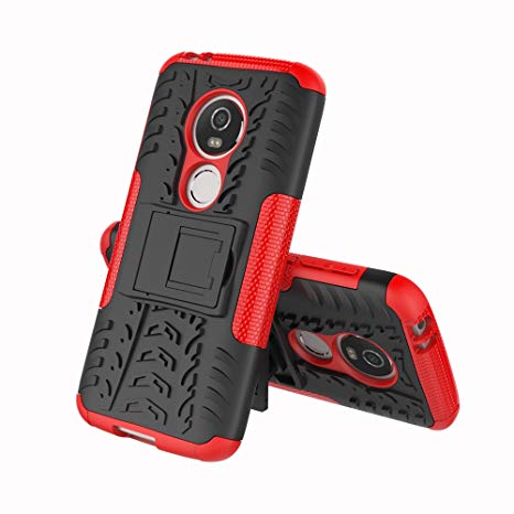 Moto E5 Play Case,Moto E5 Cruise Case Slim,Heavy Rugged Duty Dual Layer Durable Armor Shock Absorption Protective Phone Cover Case with Kickstand for Motorola Moto E5 Play,Moto E5 Cruise,Red