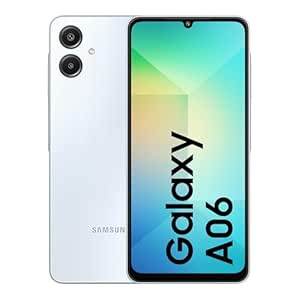 Samsung Galaxy A06 (Light Blue, 4GB RAM, 64GB Storage)| 50 MP Main Camera| Upto 8GB RAM with RAM Plus| MediaTek Helio G85| 5000 mAh Battery Knox Vault: Security & Privacy| Fingerprint Sensor