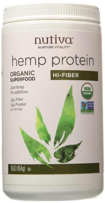 Nutiva Organic Hemp Protein, Hi-Fiber, 16 Ounce