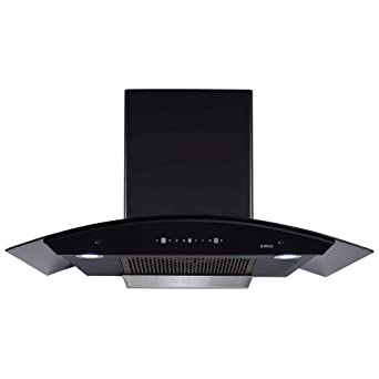 Elica 90 cm 1350 m3/hr Filterless Auto Clean Chimney with 15 Years Warranty (FLCG 900 HAC LTW MS NERO, Touch   Motion Sensor Control, Black)