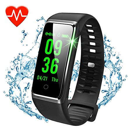 DAWO Fitness Tracker, Color Screen Activity Tracker with Heart Rate Monitor Watch, IP67 Waterproof Fitness Watch with Female Physiological Reminder Sleep Blood Pressure Monitor for Kids Women Men
