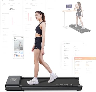 SupeRun Under Desk Treadmill, Walking Pad, Portable Treadmill with Remote Control LED Display, Quiet Walking Jogging Machine for Office Home Use