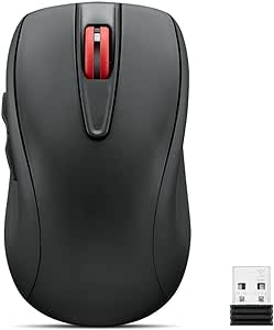 Lenovo USB-C Rechargeable Silent Mouse (WL500) - Silent Buttons, USB-C Rechargeable, Ambidextrous Grip, Adjustable DPI - Plug-and-Play 2.4G Receiver Computer Mouse (Black)