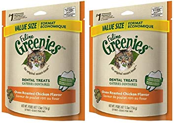 Greenies Feline Dental Treats Oven Roasted Chicken for Cats, 5.5-Ounce