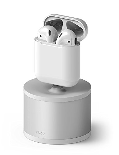 elago D Stand - [AirPods Charging Station][Premium Aluminum][Cable Management] - for AirPods, Siri Remote, iPhone and Magic Mouse (Silver)