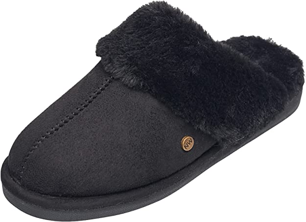 NINE WEST Scuff Slippers For Women, Extra Soft & Comfortable Winter House Shoes