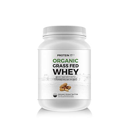 New and Unique - The Ultimate Organic, Grass-Fed Whey Protein, Organic Peanut Butter, 1.39lb - Protein 17® - Excellent Value by Weight
