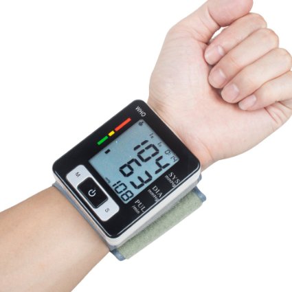 KEDSUM Wrist Digital Blood Pressure Monitor with 90 Memory Capacity Two User Modes FDA Certified-Black