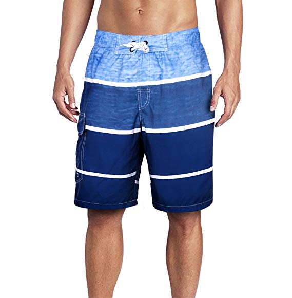Men's Swim Trunks Quick Dry Board Shorts with Meshlining and Cargo Pocket Length at The Knee