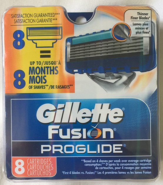 8 Gillette Fusion Proglide Razor Blades NEW 8 PACK 100% AUTHENTIC, GENUINE NIB