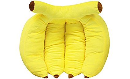 Oosenn 65 cm Banana Shaped Pet Bed, Medium, Yellow