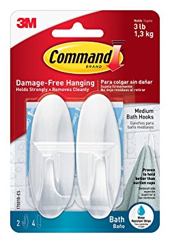 Command Hooks with Water Resistant Strips - Medium
