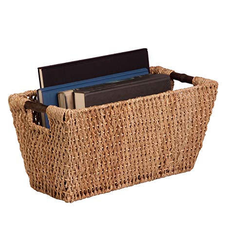 Honey-Can-Do STO-02966 Sea Grass Basket Tote with Handles, 20.25 by 10.5 by 10-Inch, Natural