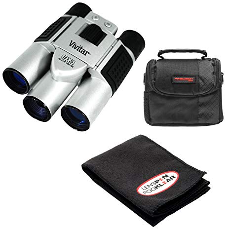 Vivitar 10x25 Binoculars with Built-in Digital Camera with Case   Cleaning Kit