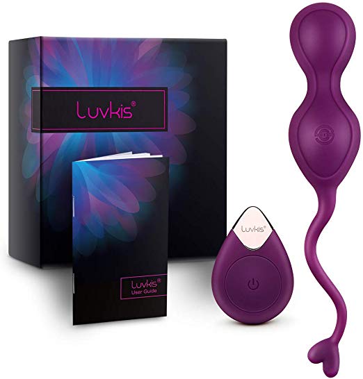 LuvkisVibrating Kegel Balls for Women Tightening 10 Speeds with Remote Control Waterproof for Beginner and Advanced Exercise Kegel Control of Bladder Pelvic Muscle Strengthening (Purple 1)