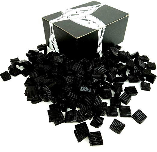 Finnish Black Licorice Ripples by Cuckoo Luckoo Confections, 2 lb Bag in a BlackTie Box